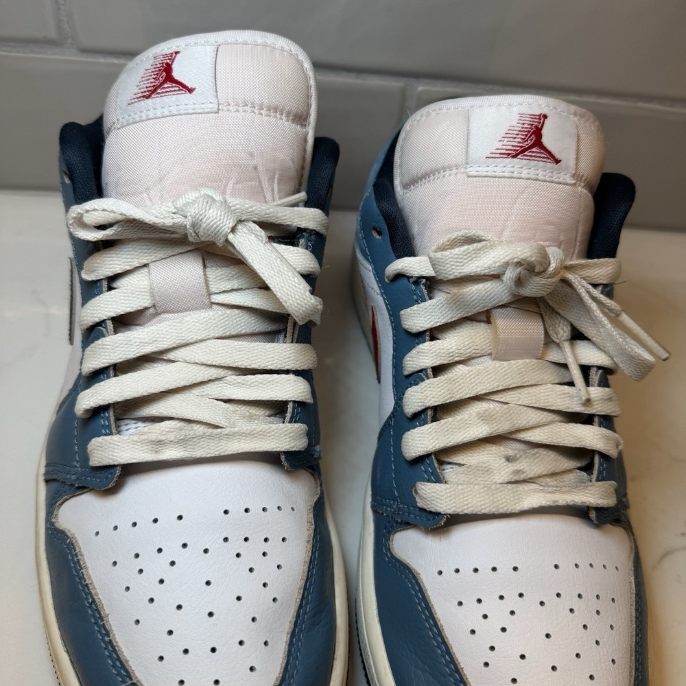 Nike Air Jordan 1 Retro Low SE Motion White Armory Navy HM3711-144 Men's Size 7 - Picture 7 of 16